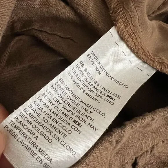 Chico’s Linen Blend Camel Pull On Pants - Picture 8 of 14